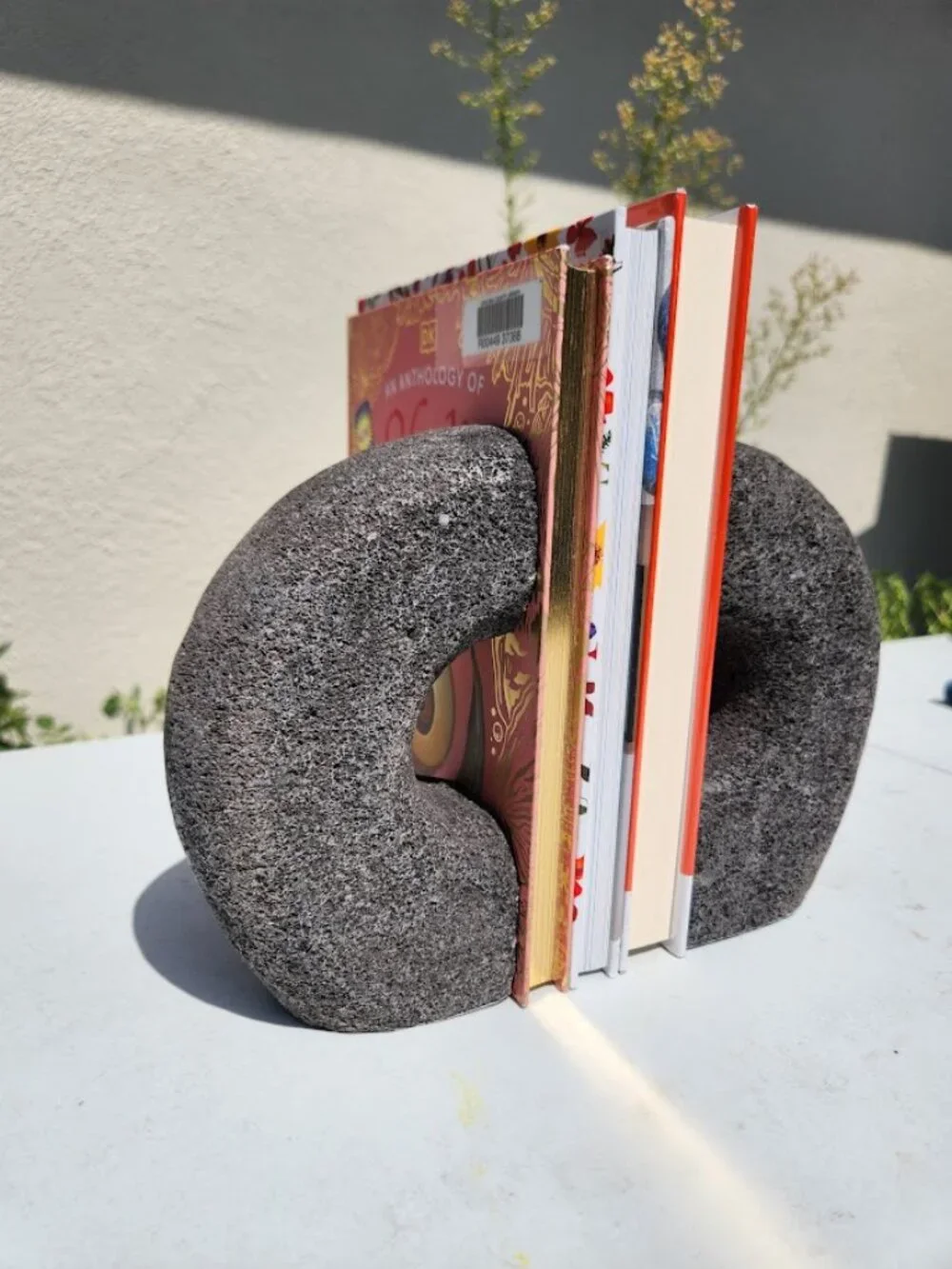 West Elm Lava Stone Bookends Book Ends Rock HEAVY Set of 2 Pair Minimalist